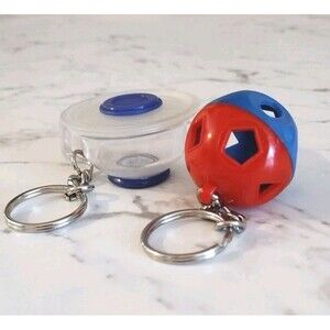 Lot Of 2 Vintage Tupperware Miniature Keychains: Shape-O & Batter Bowl